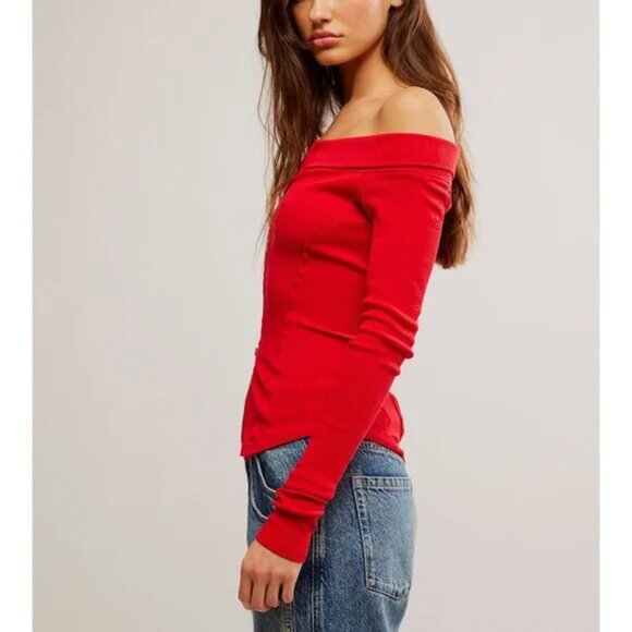 FREE PEOPLE Eye Candy Tee / Rusted Red NWT - (S) - Picture 8 of 8